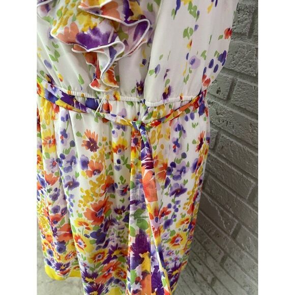 Emma & Michele Spring / Summer Multicolored Floral Shift Dress Size 14 - Picture 7 of 12